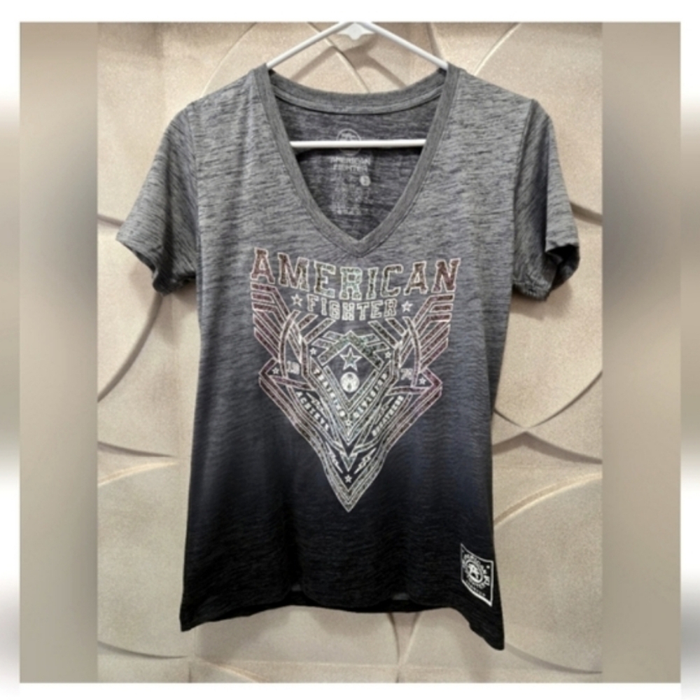 American Fighter Women's Size Small Color Gray/Multi Logo Distressed NWOT